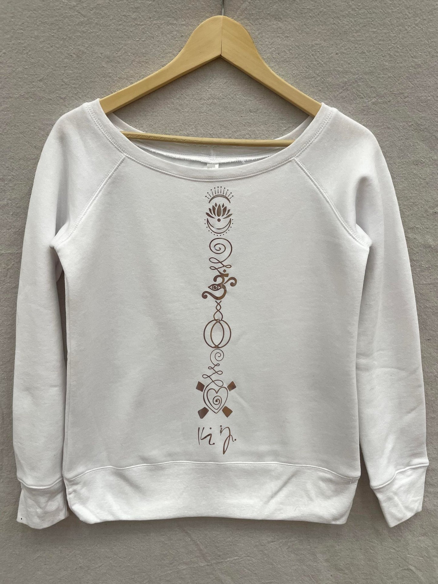 White Off the Shoulder Fleecy Sweatshirt